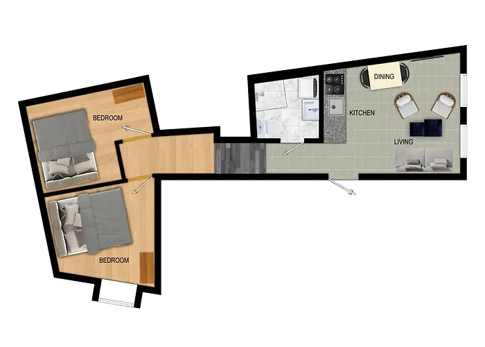 Renovated Jan 24 - Queen Beds - Behind Bryggen